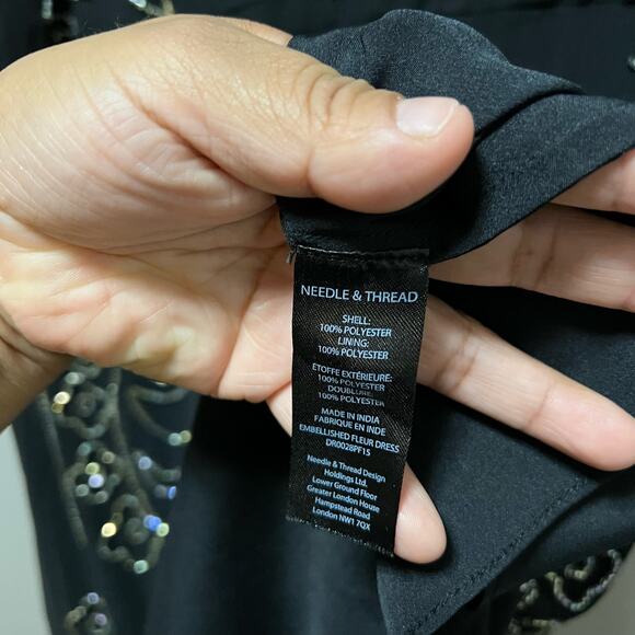 Needle & Thread Ornate Black Dress Intricate Beading Vintage-Inspired Glam 8 - Picture 7 of 10